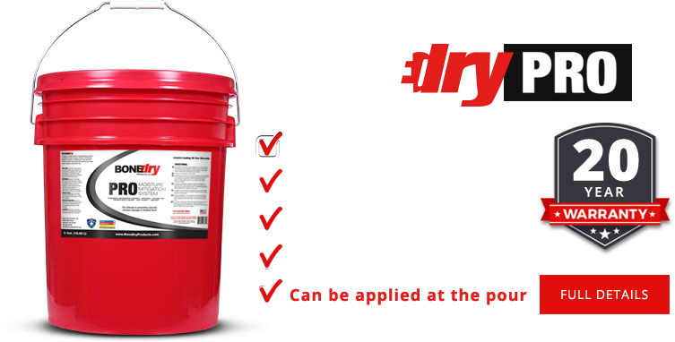 Check out our commercial-grade concrete moisture mitigation package Bone Dry Commercial